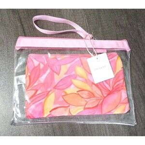 Primark Double Pink Clear Floral Makeup Toiletry Bags New  Two Total Bags